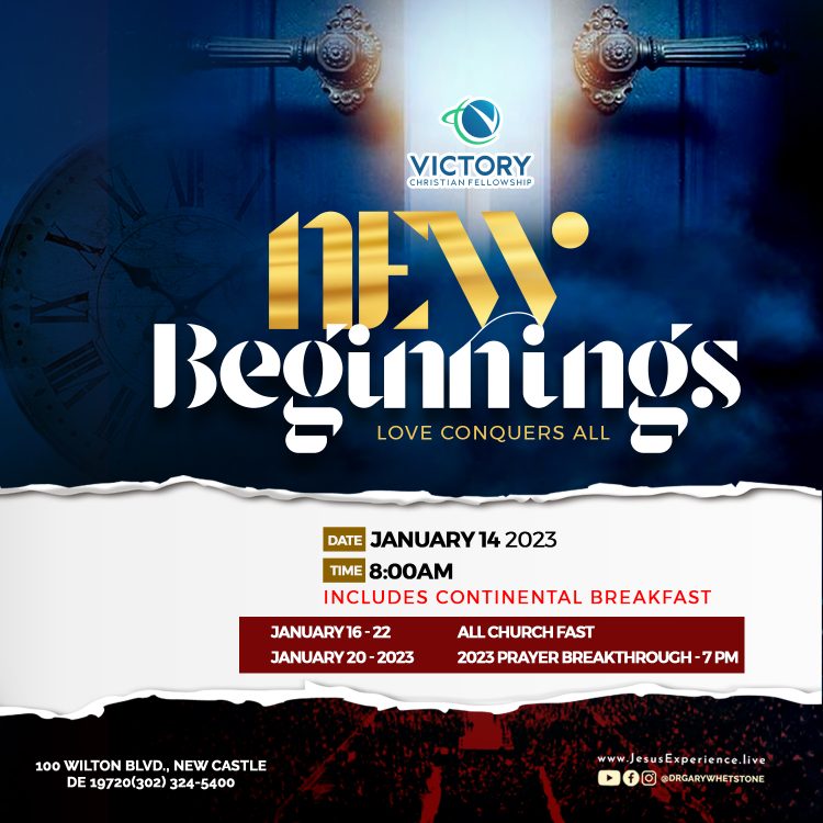 New Beginning’s + Continental Breakfast: January 14, 2023 @ 8:00am