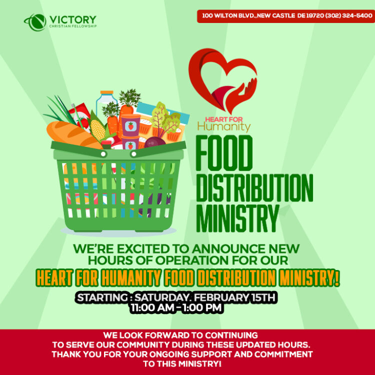 Heart For Humanity Food Distribution Ministry: NEW HOURS OF OPERATION