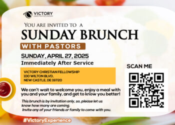 You Are Invited To A Sunday Brunch With Pastors:  Sunday, April 27, 2025