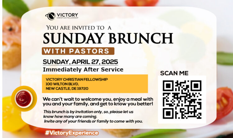 You Are Invited To A Sunday Brunch With Pastors: Sunday, April 27, 2025