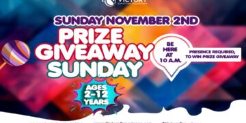 Prize Giveaway for Ages 2-12 Years: Be Here at 10 a.m. Sunday, November 2nd